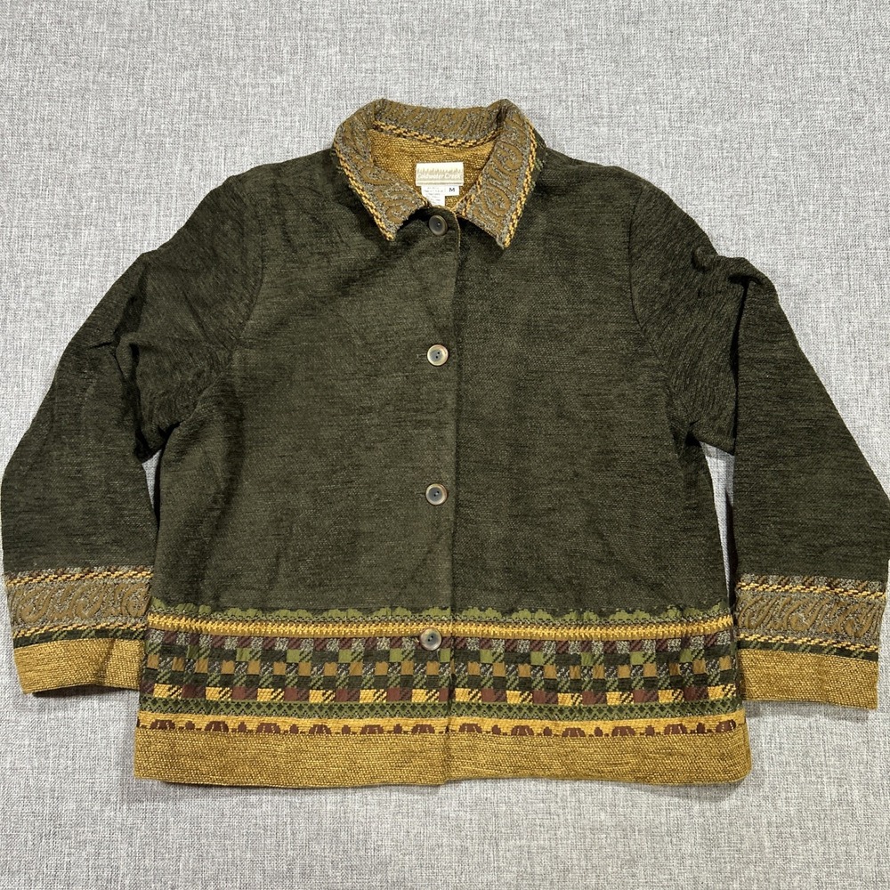 VTG Coldwater Creek Tapestry Women's Blazer Jacket Size M USA Made Cottagecore